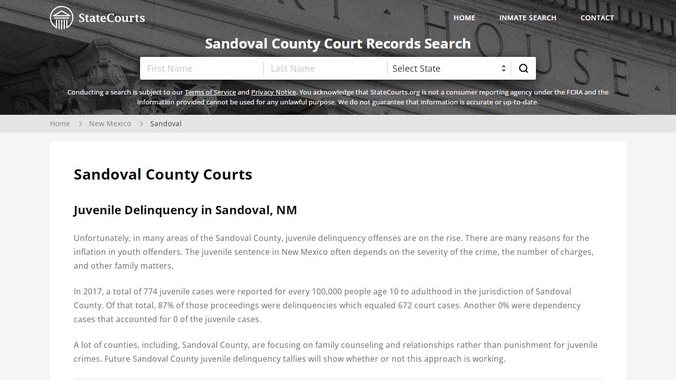 Sandoval County, NM Courts - Records & Cases - StateCourts